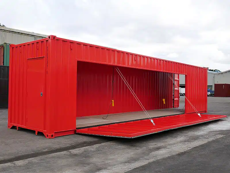 Container With Drop Down Deck